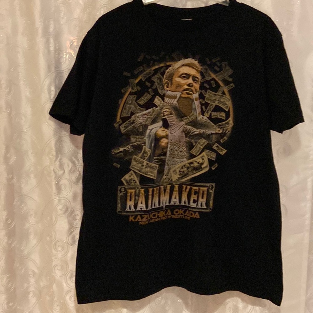Kazuchika Okada Rainmaker New Japan Pro Wrestling T-Shirt Adult Size Large 💥